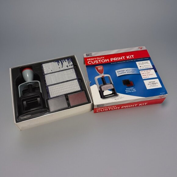 2000 Plus Heavy Duty Custom Print Kit Stamp Address Black & Red Ink Pads - Picture 2 of 8